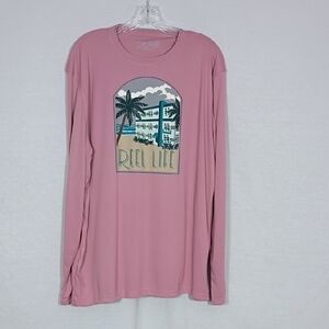 NWT Reel Life Lilas Upf 50 Sun Defender Condo Palm Long Sleeve Rashguard Sz XL